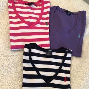 Ralph Lauren V necks top shirts